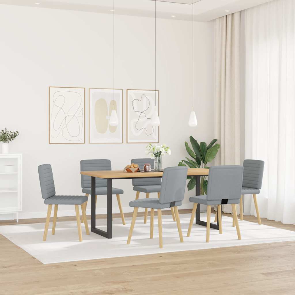 vidaXL Krzesła stołowe, 6 szt., jasnoszare, tapicerowane tkaniną