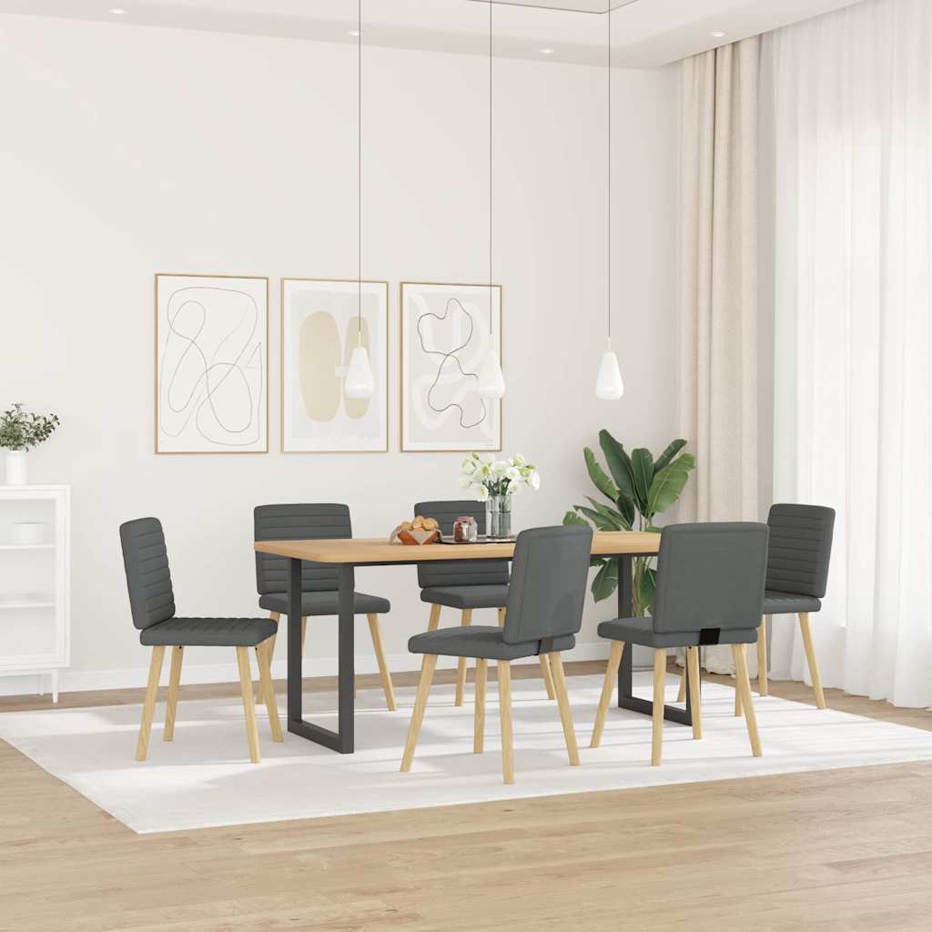 vidaXL Krzesła stołowe, 6 szt., ciemnoszare, obite tkaniną