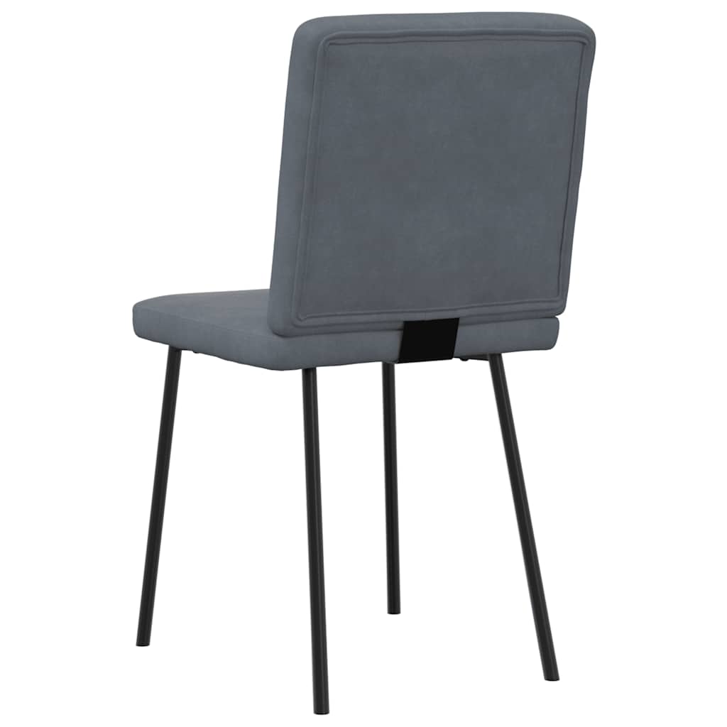 vidaXL Krzesła stołowe, 6 szt., ciemnoszare, obite aksamitem