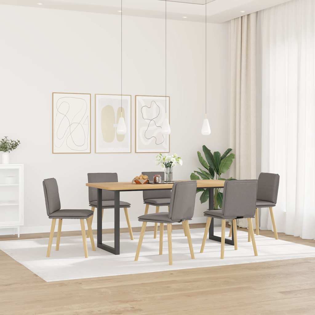 vidaXL Krzesła stołowe, 6 szt., taupe, tapicerowane tkaniną