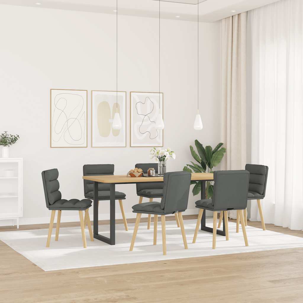 vidaXL Krzesła stołowe, 6 szt., ciemnoszare, obite tkaniną