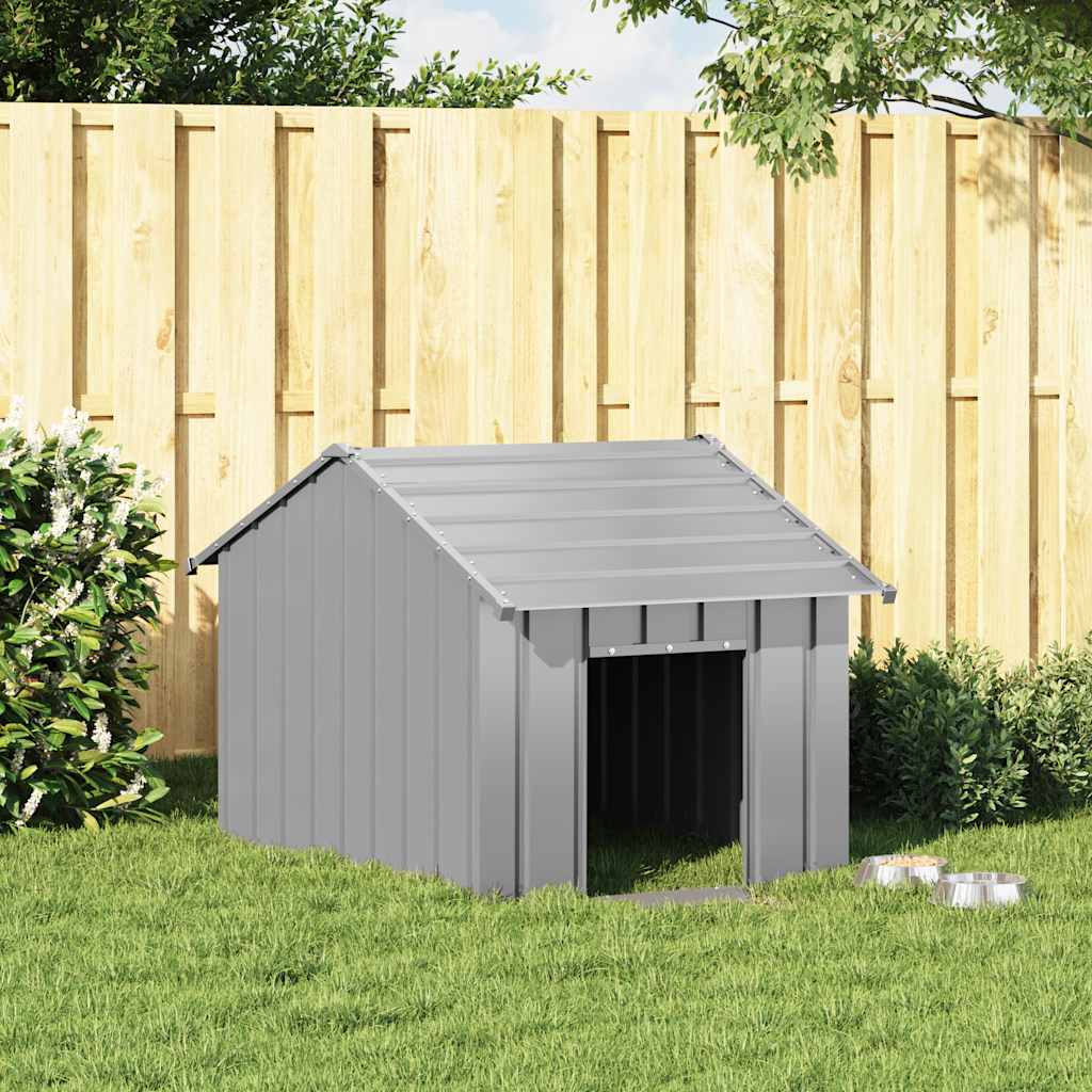 vidaXL Buda dla psa z dachem, 83x130x85 cm, stal galwanizowana