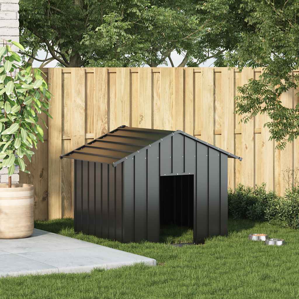 vidaXL Buda dla psa z dachem, 131x101x102 cm, stal galwanizowana