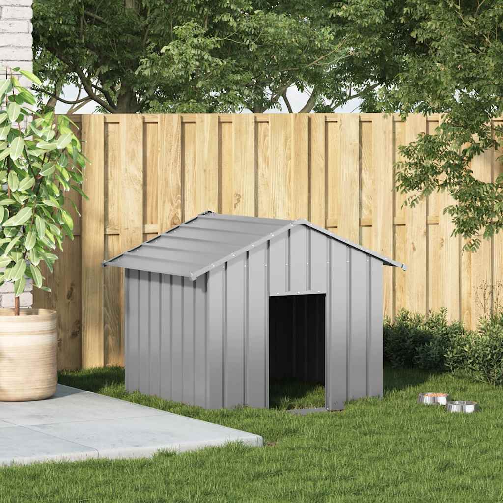 vidaXL Buda dla psa z dachem, 131x101x102 cm, stal galwanizowana