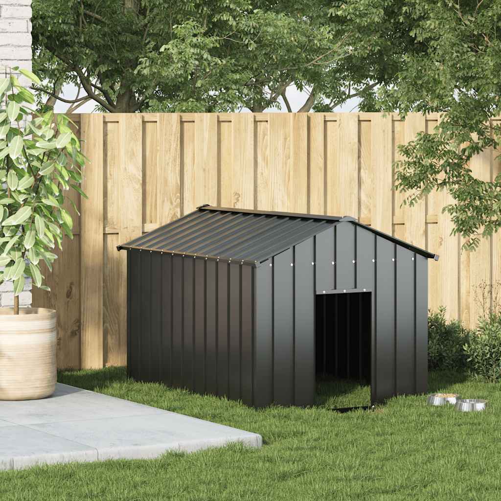 vidaXL Buda dla psa z dachem, 113x153x101 cm, stal galwanizowana