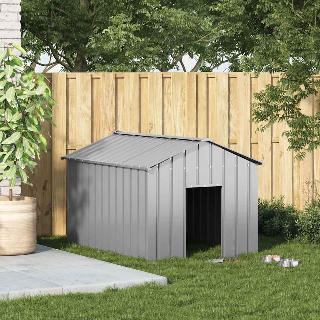 vidaXL Buda dla psa z dachem, 113x153x101 cm, stal galwanizowana