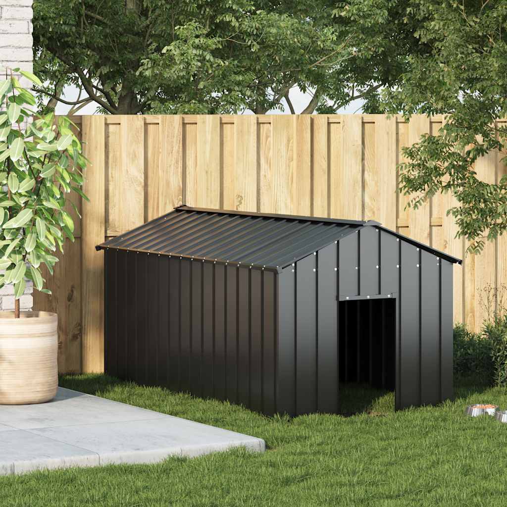 vidaXL Buda dla psa z dachem, 114x202x101 cm, stal galwanizowana