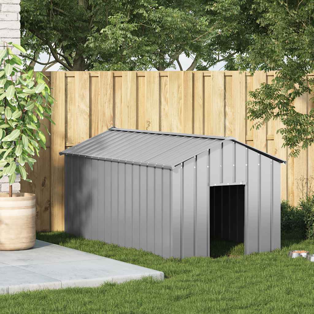 vidaXL Buda dla psa z dachem, 114x202x101 cm, stal galwanizowana