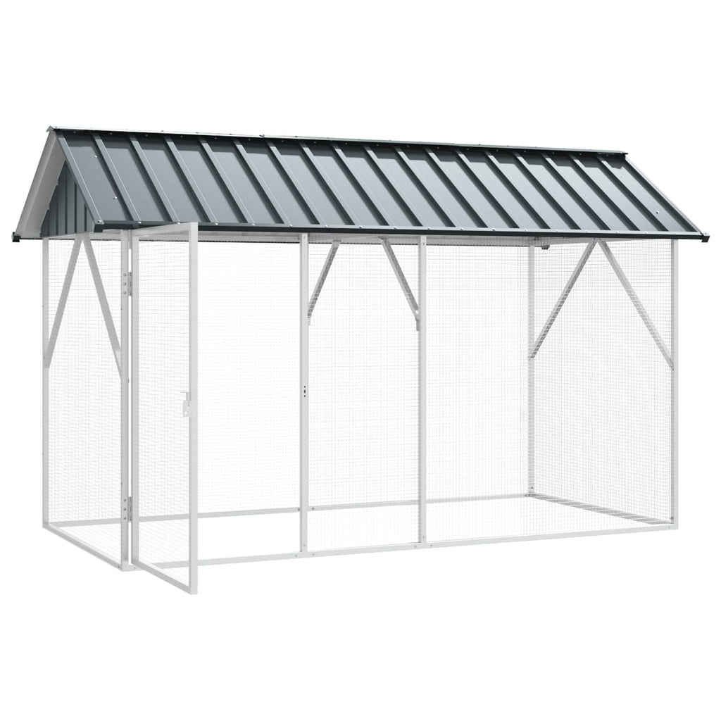 vidaXL Klatka dla ptaków z przechowywaniem Antracyt 227 x 112 x 141 cm