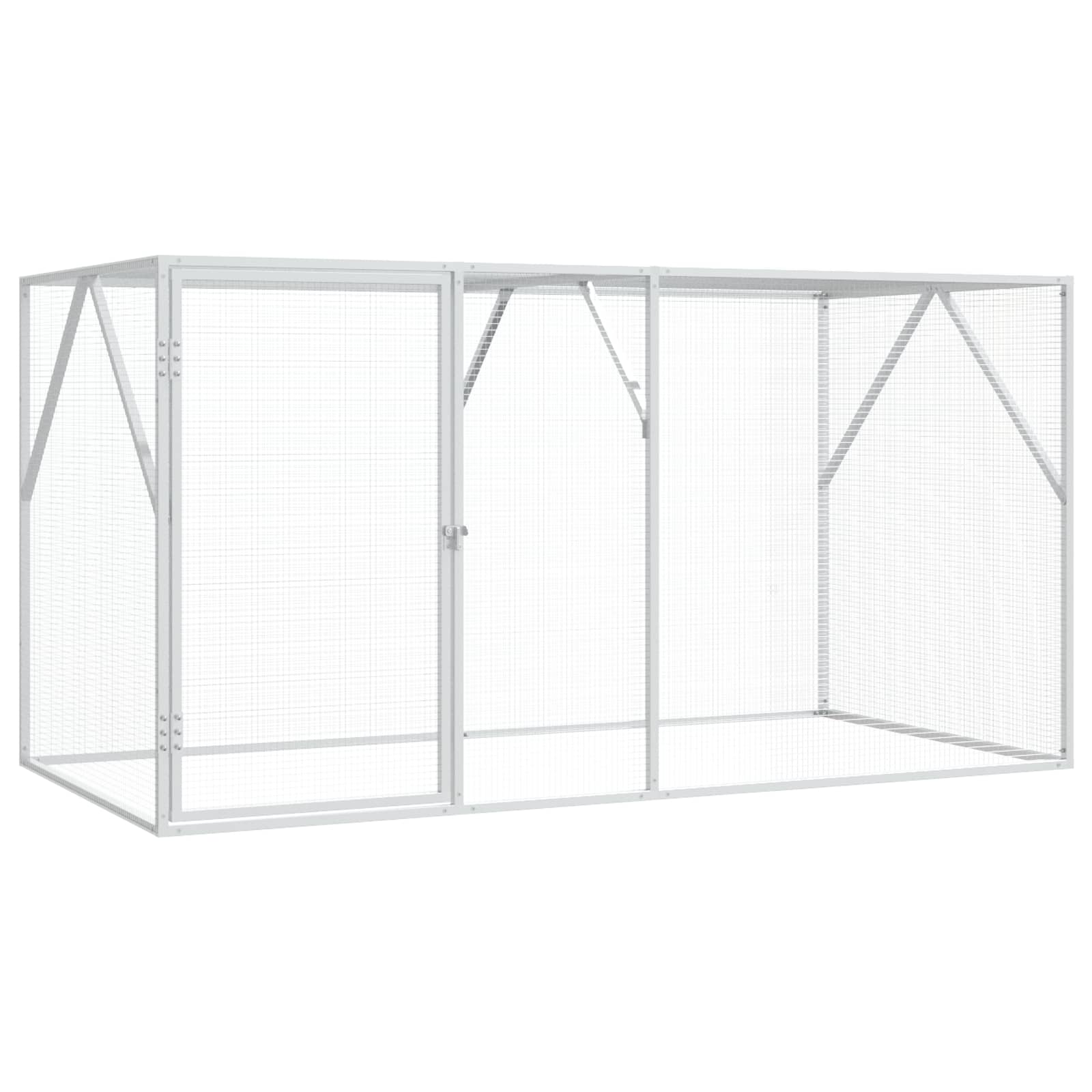 vidaXL Klatka dla ptaków z przechowywaniem Antracyt 208 x 102 x 108 cm