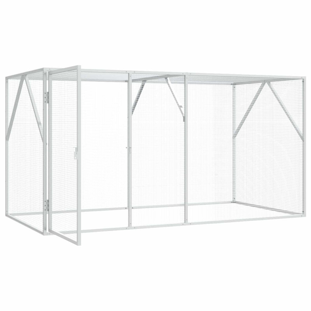 vidaXL Klatka dla ptaków z przechowywaniem Antracyt 208 x 102 x 108 cm