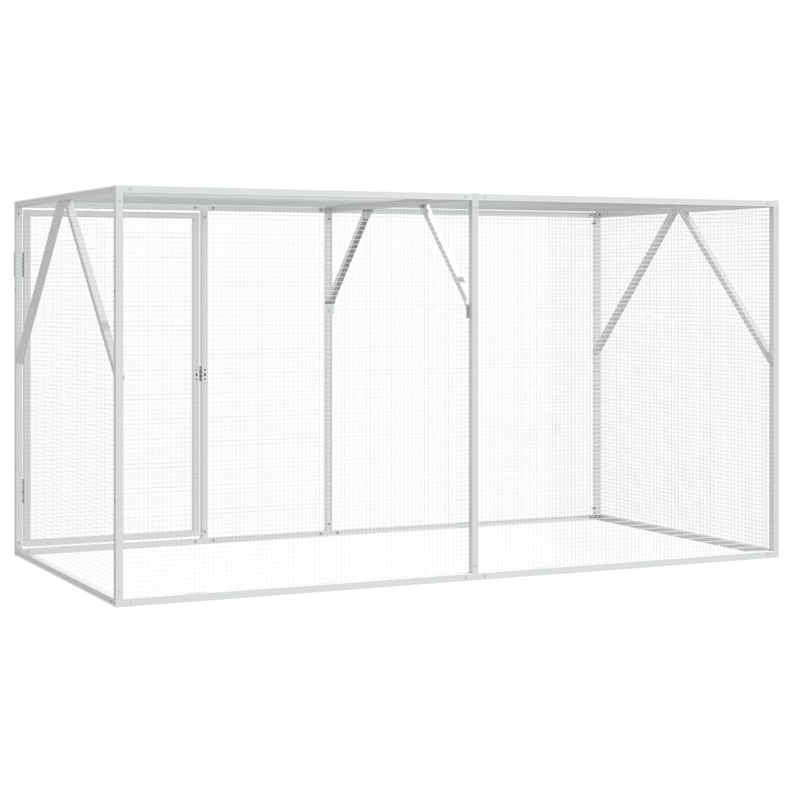 vidaXL Klatka dla ptaków z przechowywaniem Antracyt 208 x 102 x 108 cm