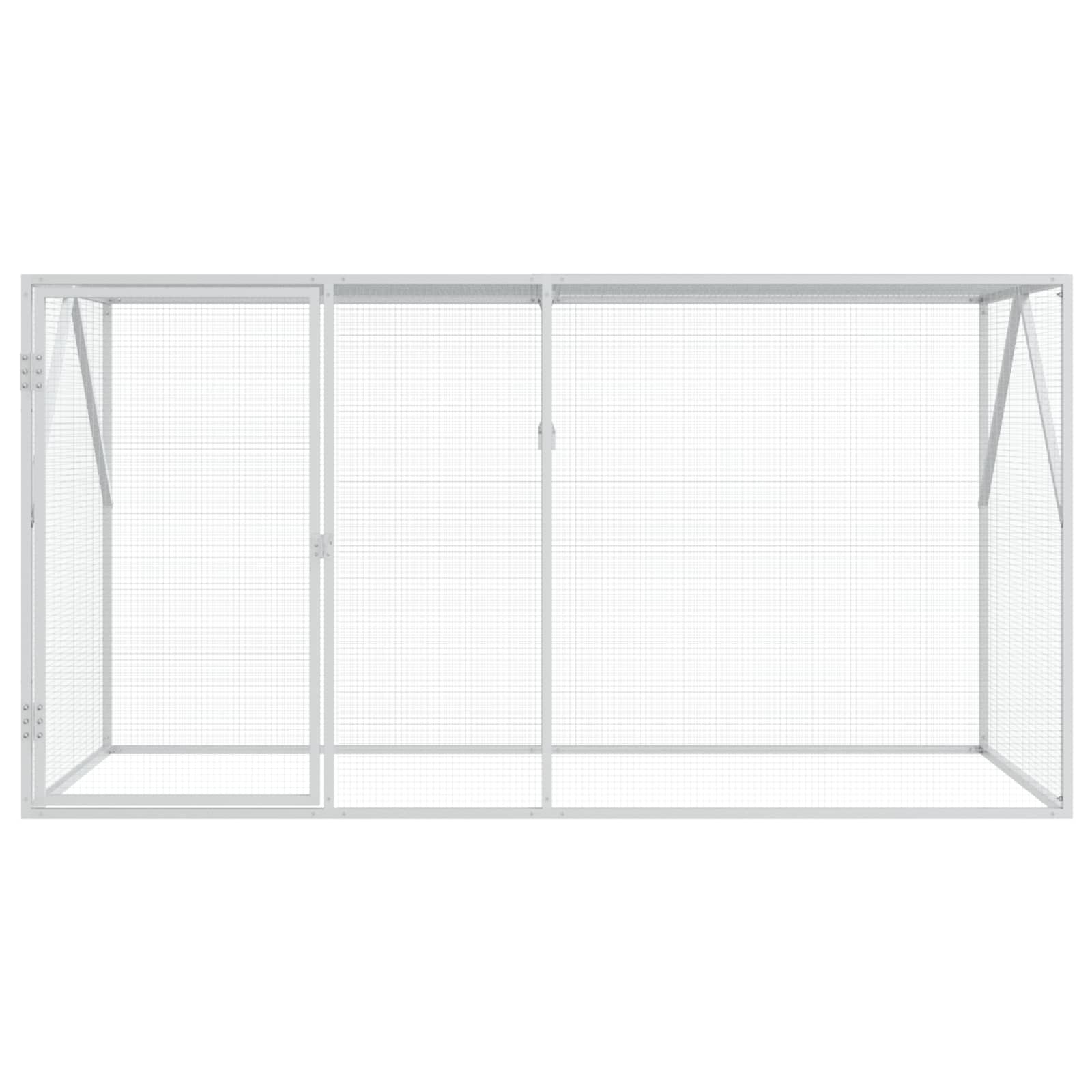 vidaXL Klatka dla ptaków z przechowywaniem Antracyt 208 x 102 x 108 cm