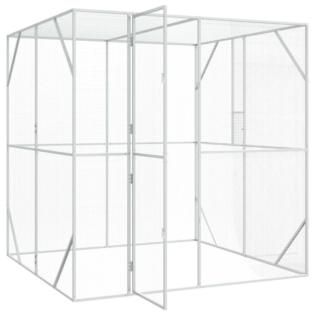 vidaXL Klatka dla ptaków z przechowywaniem Antracyt 209 x 202 x 214 cm