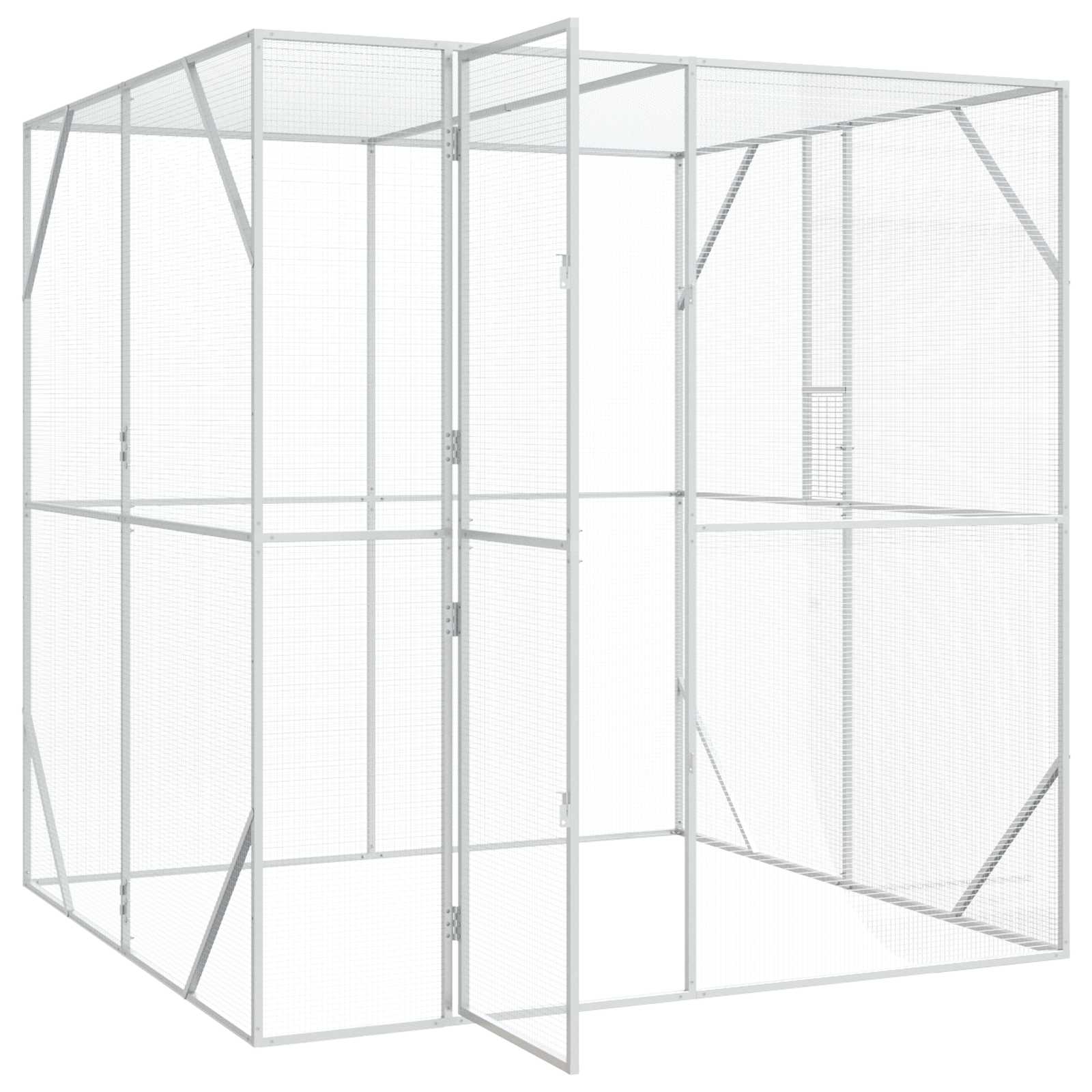 vidaXL Klatka dla ptaków z przechowywaniem Antracyt 209 x 202 x 214 cm
