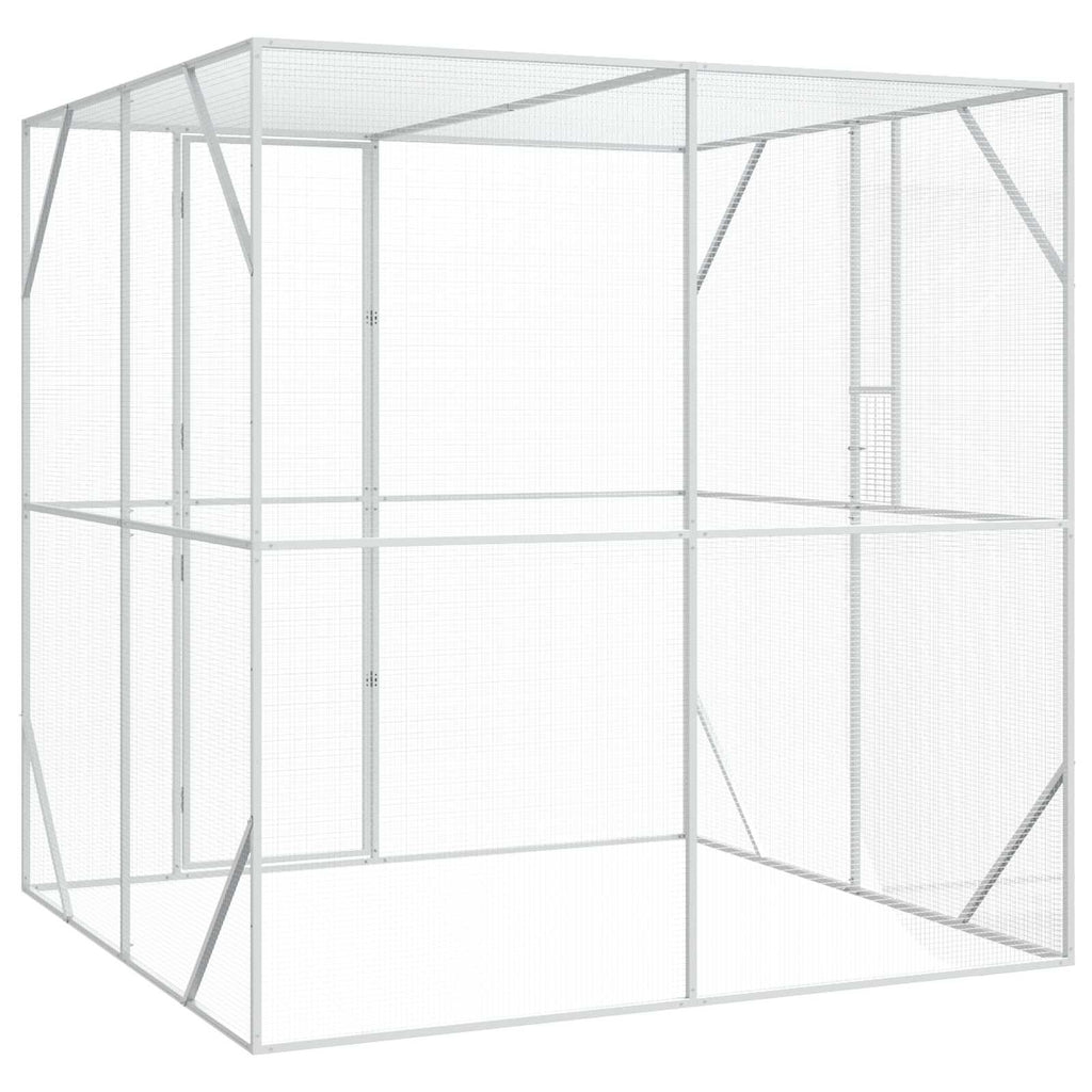 vidaXL Klatka dla ptaków z przechowywaniem Antracyt 209 x 202 x 214 cm
