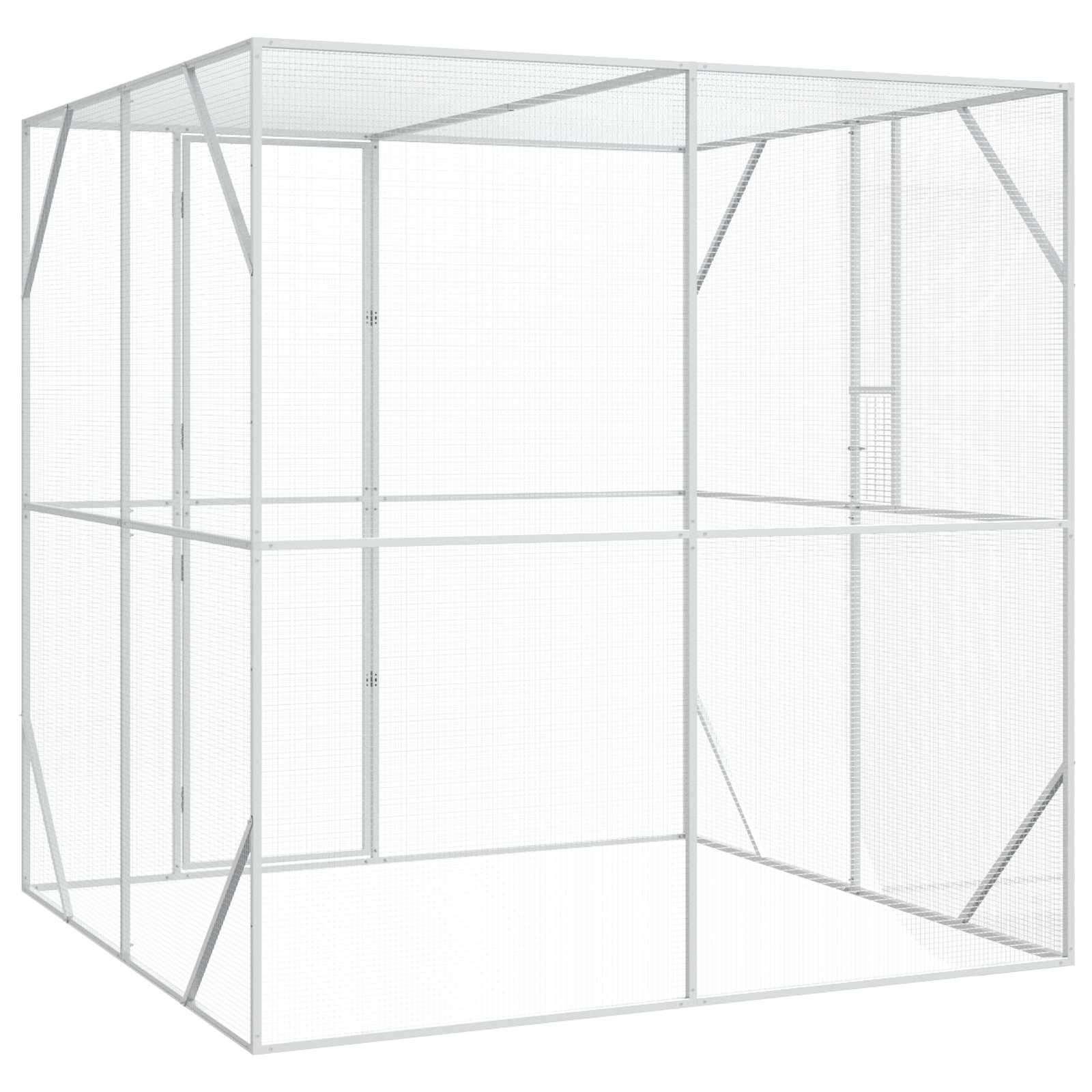 vidaXL Klatka dla ptaków z przechowywaniem Antracyt 209 x 202 x 214 cm