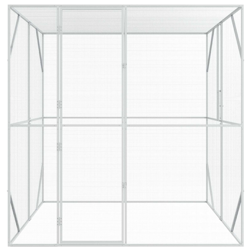 vidaXL Klatka dla ptaków z przechowywaniem Antracyt 209 x 202 x 214 cm