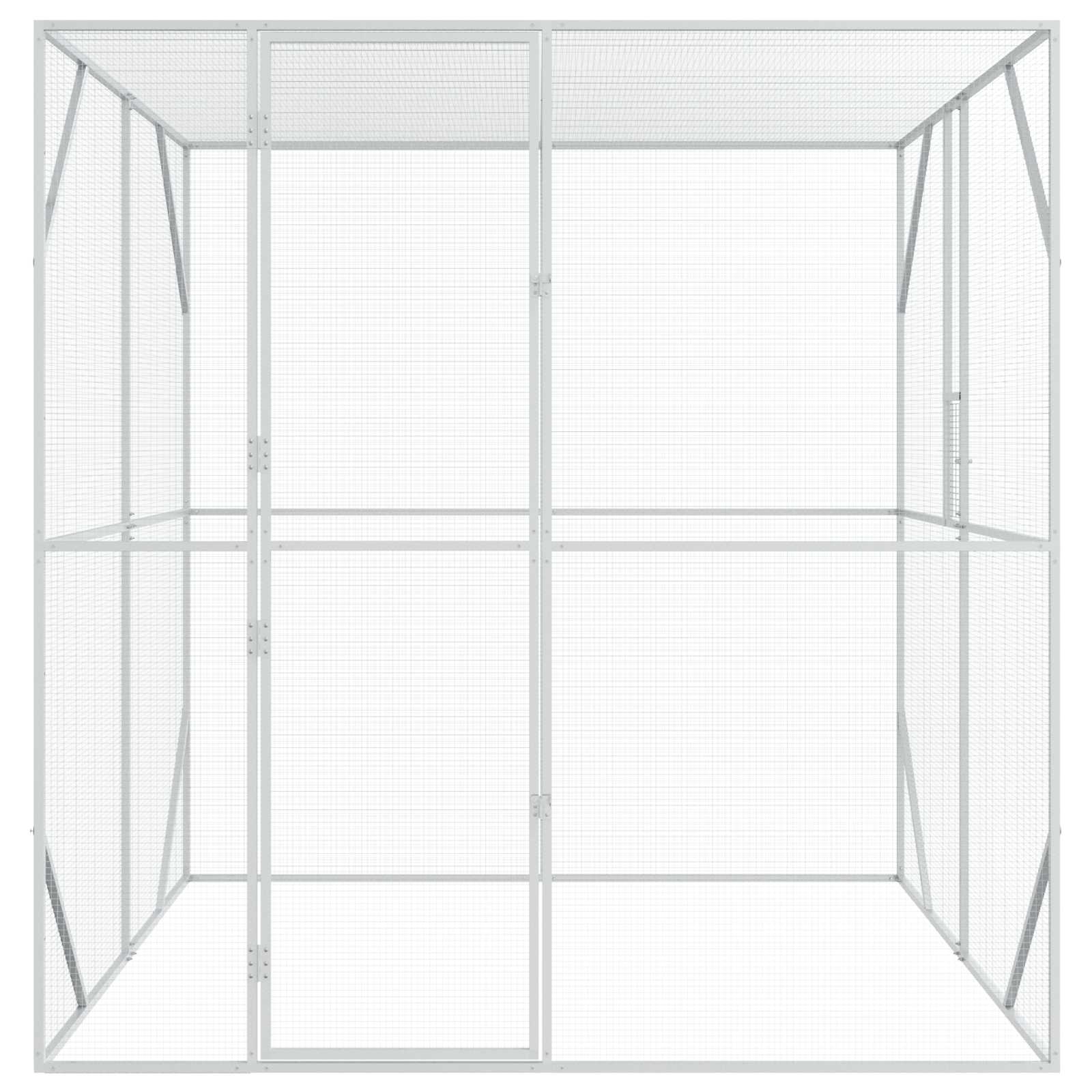 vidaXL Klatka dla ptaków z przechowywaniem Antracyt 209 x 202 x 214 cm