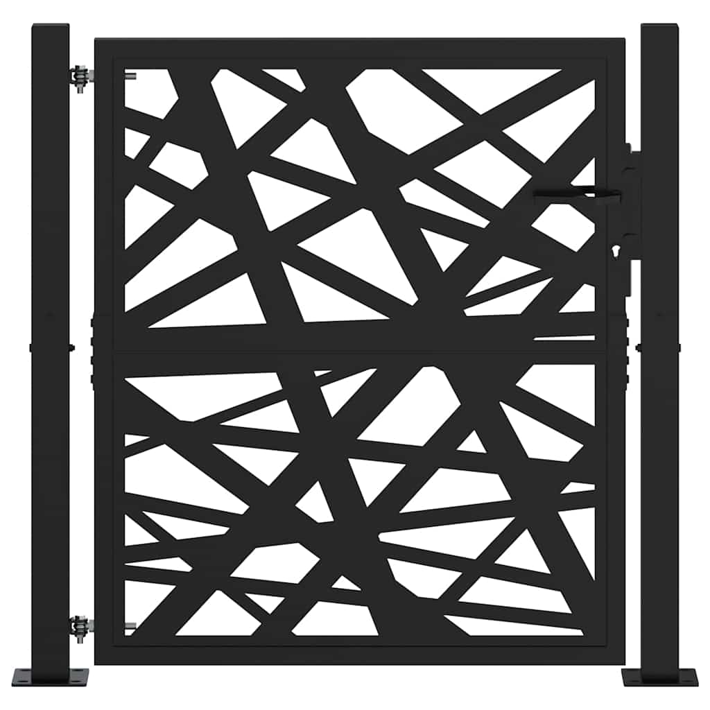 vidaXL Brama ogrodowa czarna 100x100 cm stalowa konstrukcja świetlna