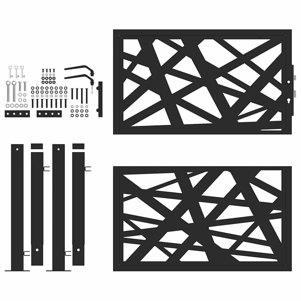 vidaXL Brama ogrodowa czarna 100x100 cm stalowa konstrukcja świetlna