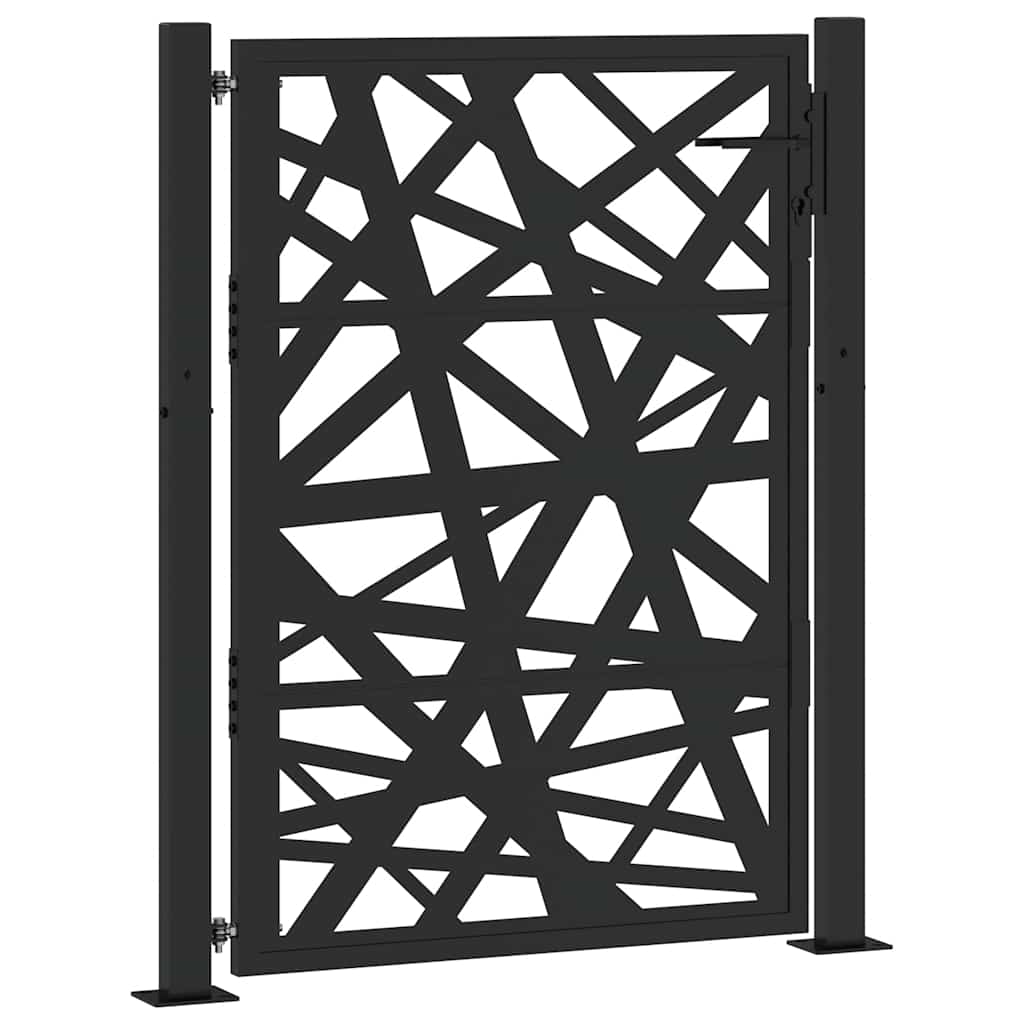 vidaXL Brama ogrodowa czarna 100x125 cm Stalowa konstrukcja świetlna