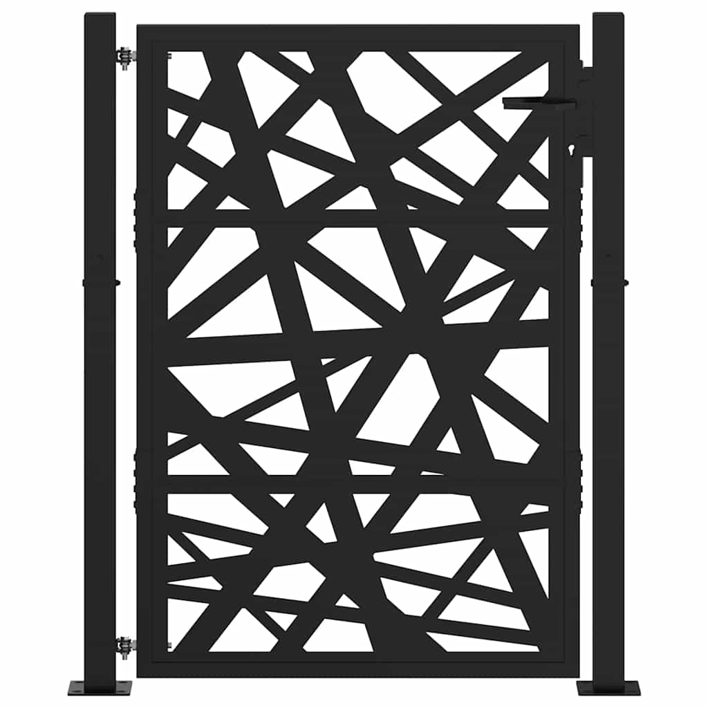 vidaXL Brama ogrodowa czarna 100x125 cm Stalowa konstrukcja świetlna