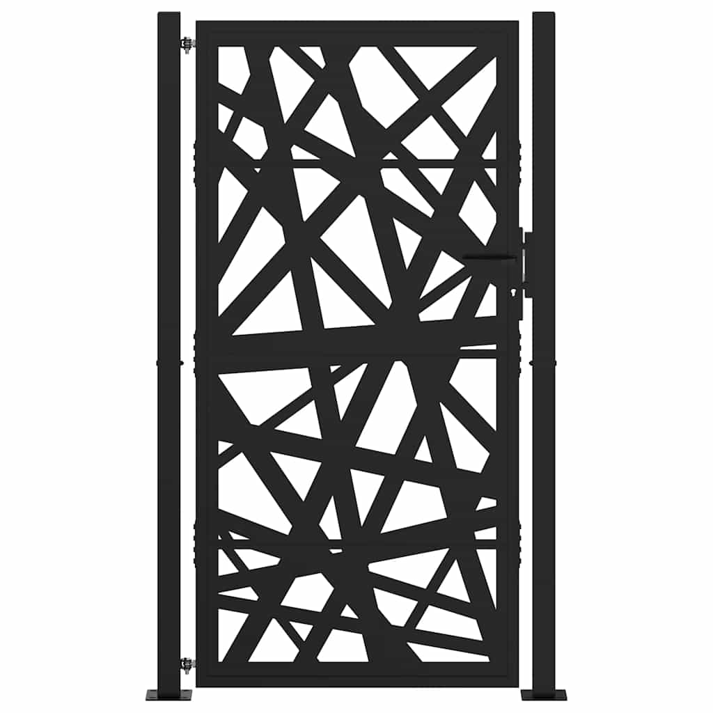 vidaXL Brama ogrodowa czarna 100x175 cm Stalowa konstrukcja świetlna