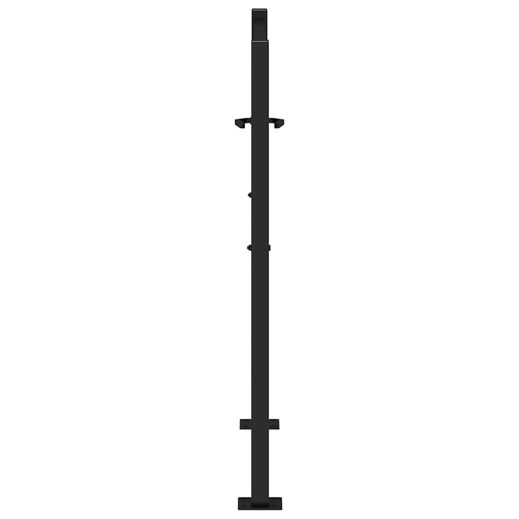 vidaXL Brama ogrodowa czarna 100x100 cm stalowy wzór liścia