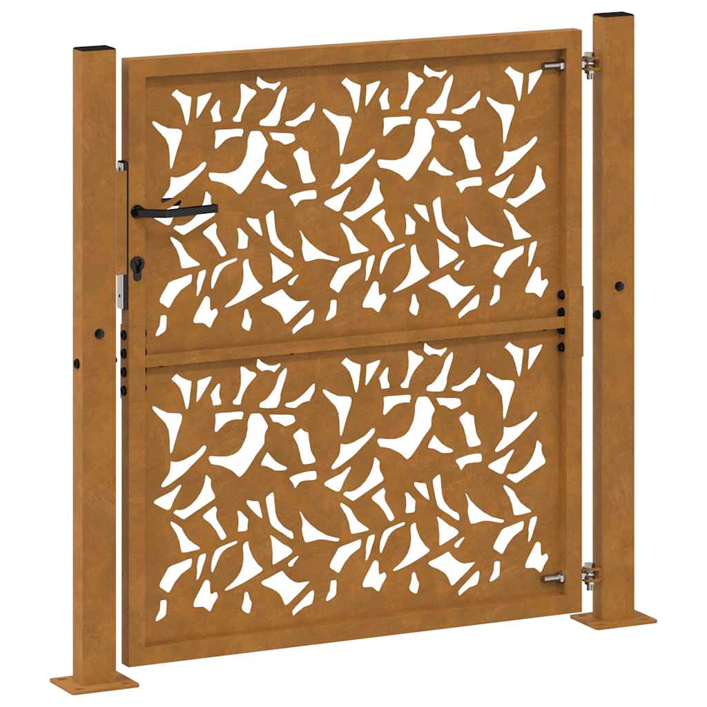 vidaXL Brama ogrodowa 100x100 cm Stal nierdzewna Wzór liścia