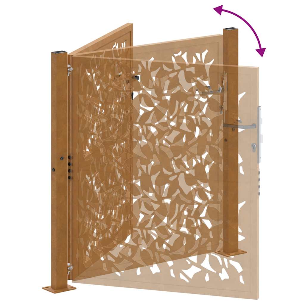 vidaXL Brama ogrodowa 100x100 cm Stal nierdzewna Wzór liścia