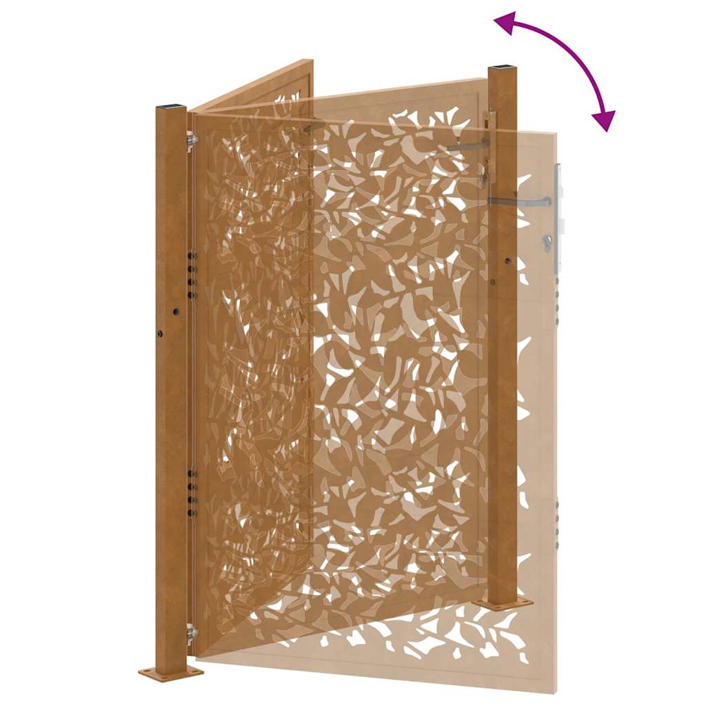 vidaXL Brama ogrodowa 100x125 cm Stal nierdzewna Wzór liścia