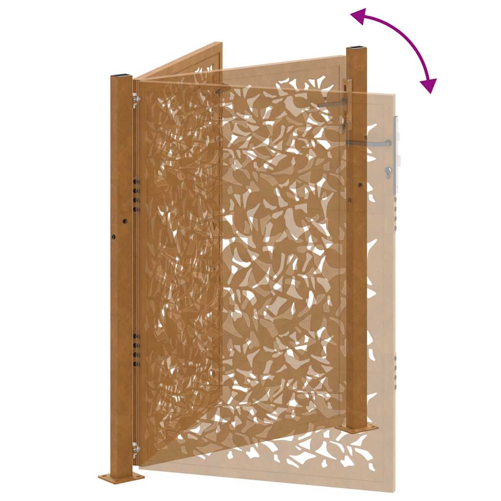vidaXL Brama ogrodowa 100x150 cm Stal nierdzewna Wzór liścia