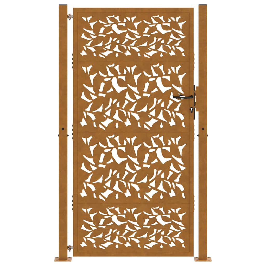 vidaXL Brama ogrodowa 100x175 cm Stal nierdzewna Wzór liścia