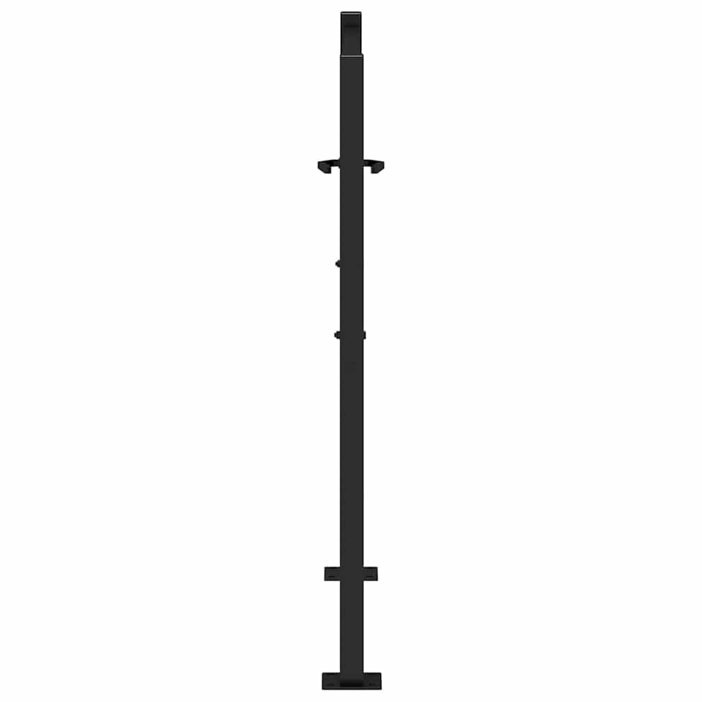 vidaXL Brama ogrodowa czarna 100x100 cm stalowa wzór fali