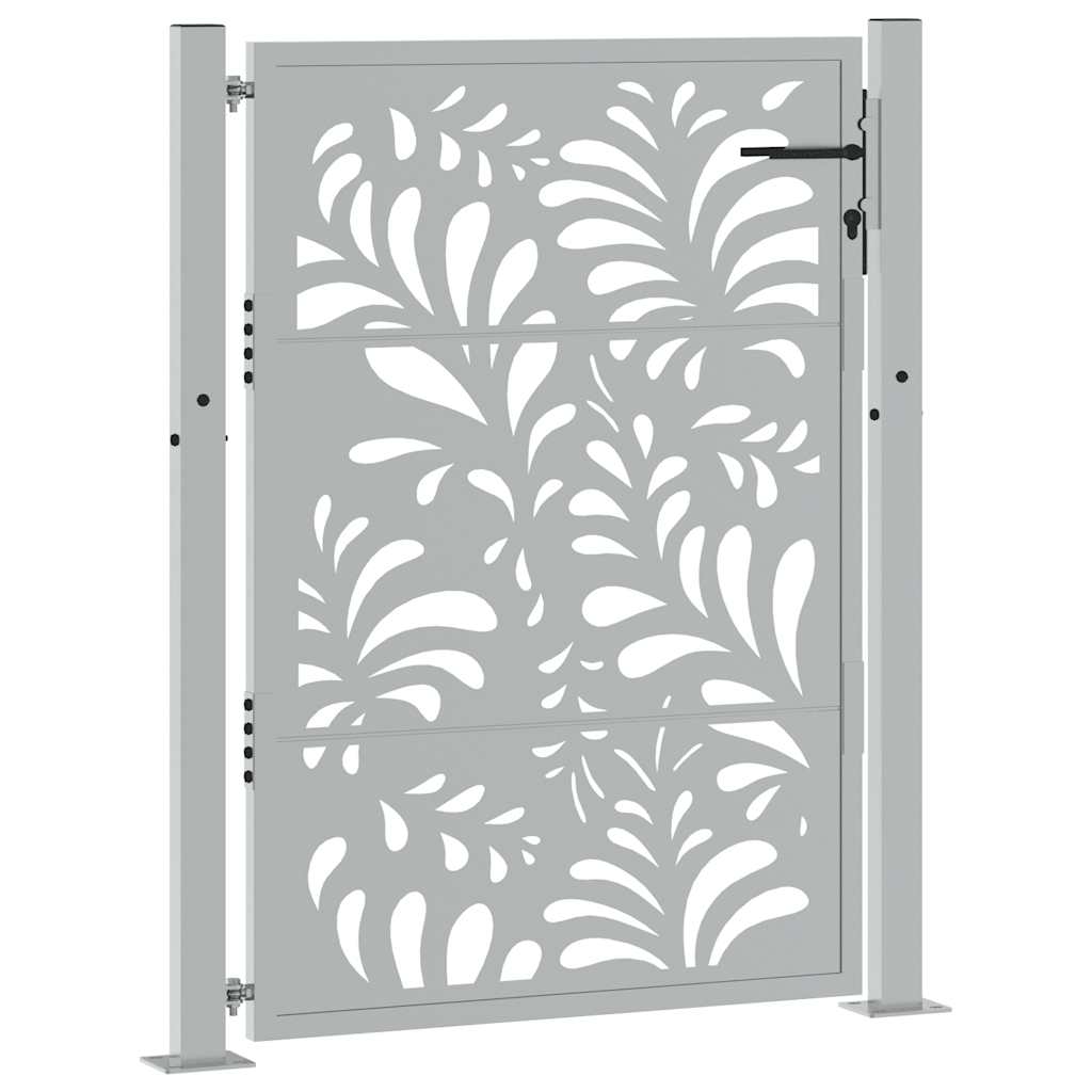 vidaXL Brama ogrodowa 100x125 cm Stal nierdzewna Wzór fali