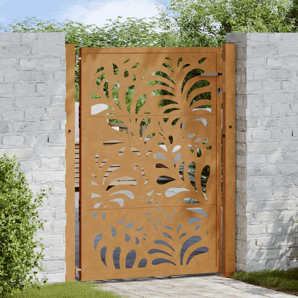 vidaXL Brama ogrodowa 100x150 cm Stal nierdzewna Wzór fali