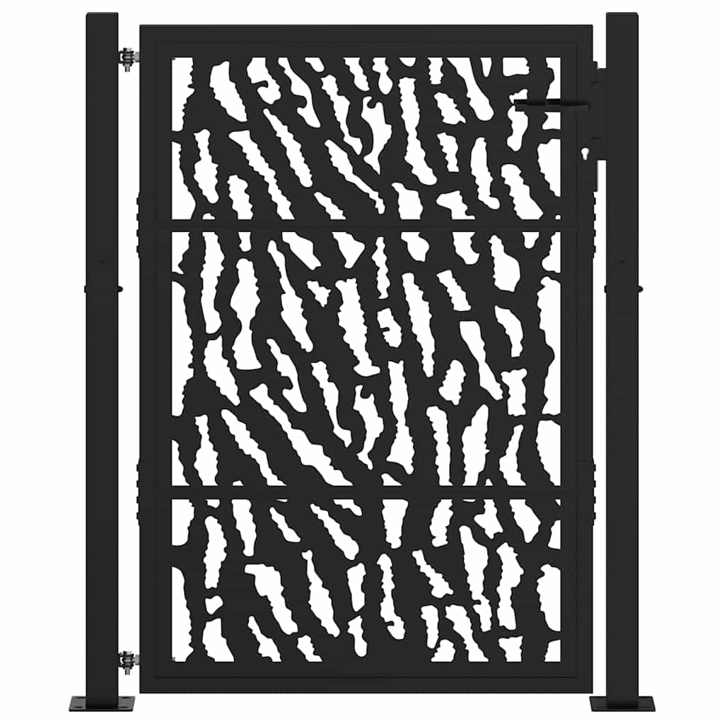 vidaXL Brama ogrodowa czarna 100x125 cm stalowa konstrukcja