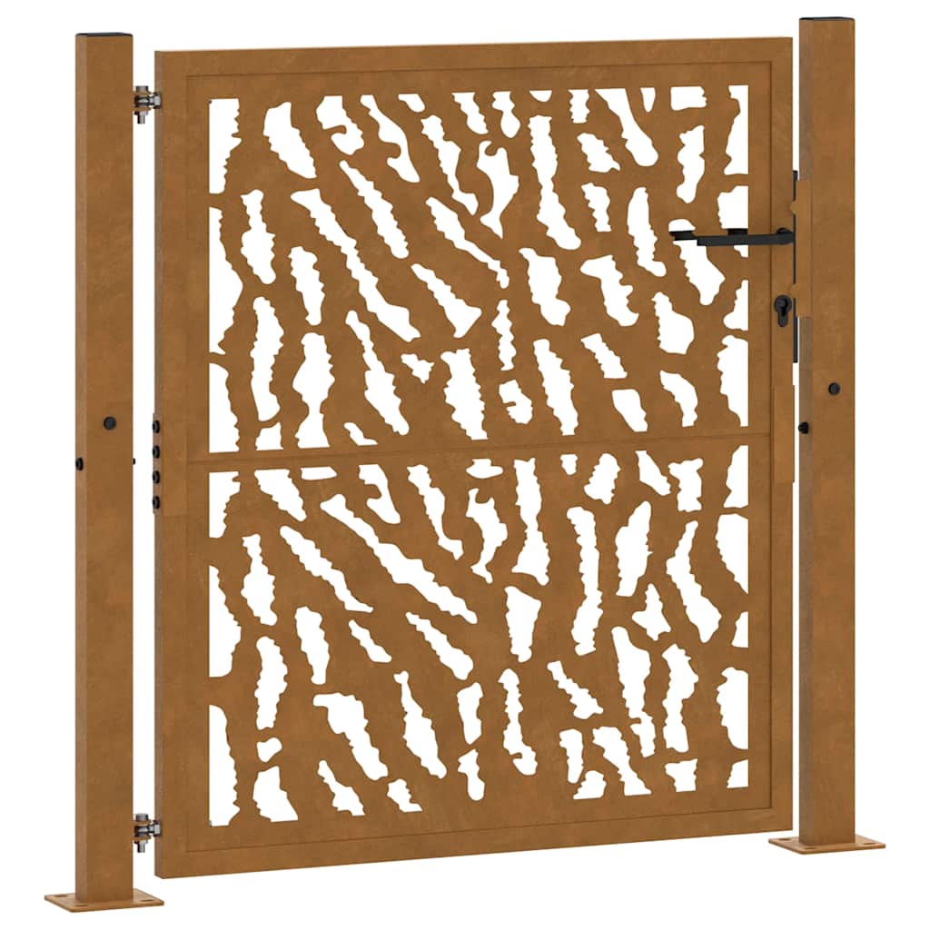 vidaXL Brama ogrodowa 100x100 cm Stal nierdzewna Wzór śladu