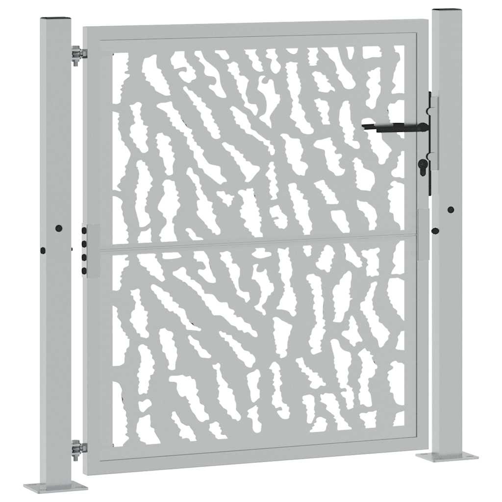 vidaXL Brama ogrodowa 100x100 cm Stal nierdzewna Wzór śladu