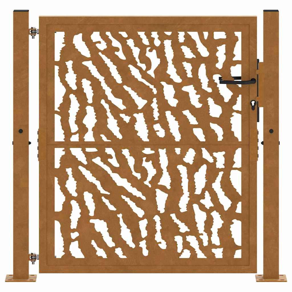 vidaXL Brama ogrodowa 100x100 cm Stal nierdzewna Wzór śladu