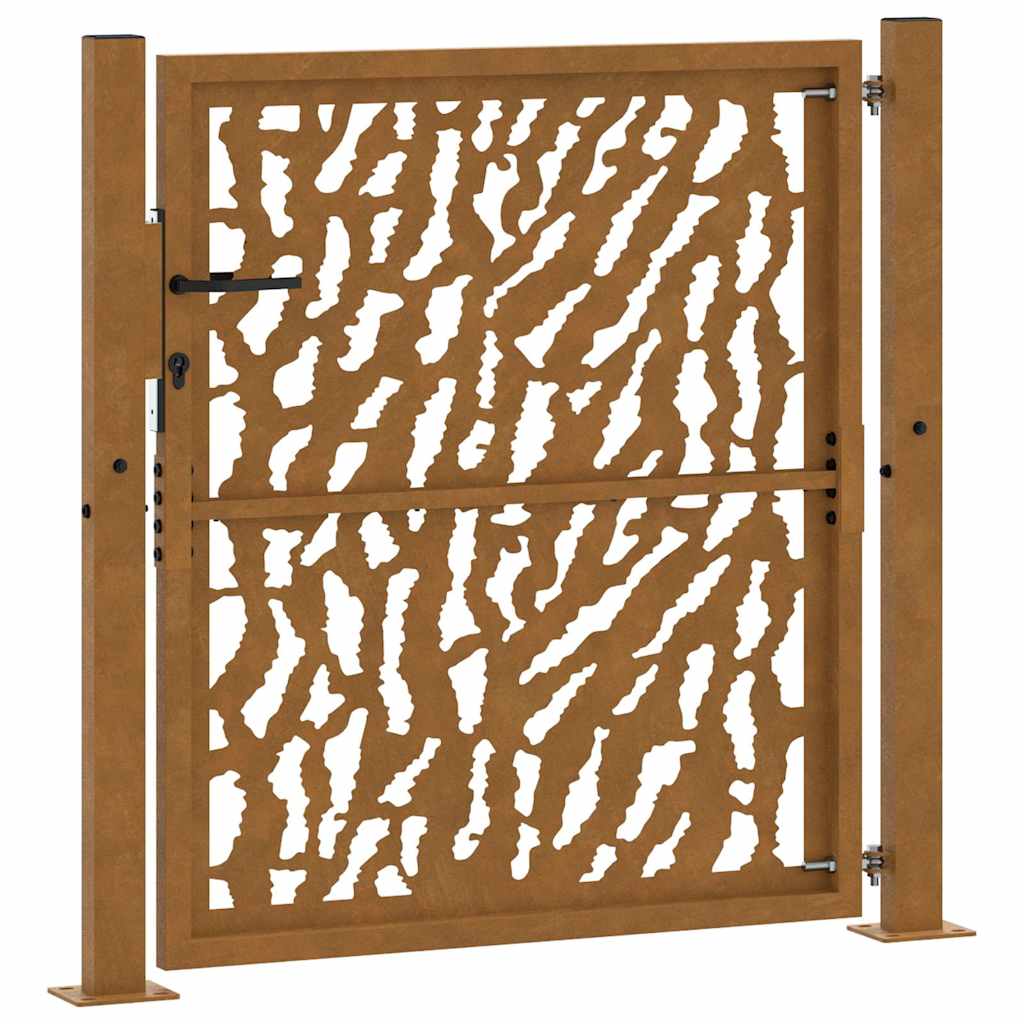 vidaXL Brama ogrodowa 100x100 cm Stal nierdzewna Wzór śladu