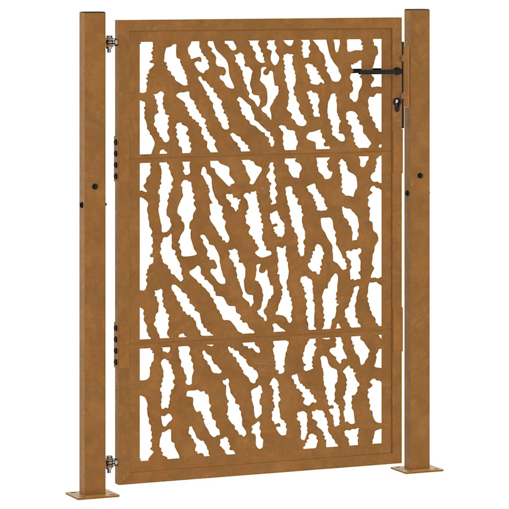 vidaXL Brama ogrodowa 100x125 cm Stal nierdzewna Wzór śladu