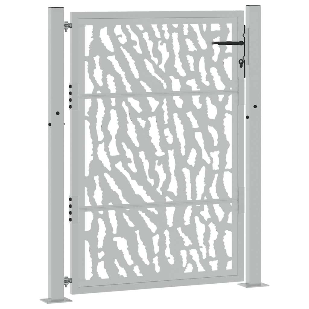 vidaXL Brama ogrodowa 100x125 cm Stal nierdzewna Wzór śladu