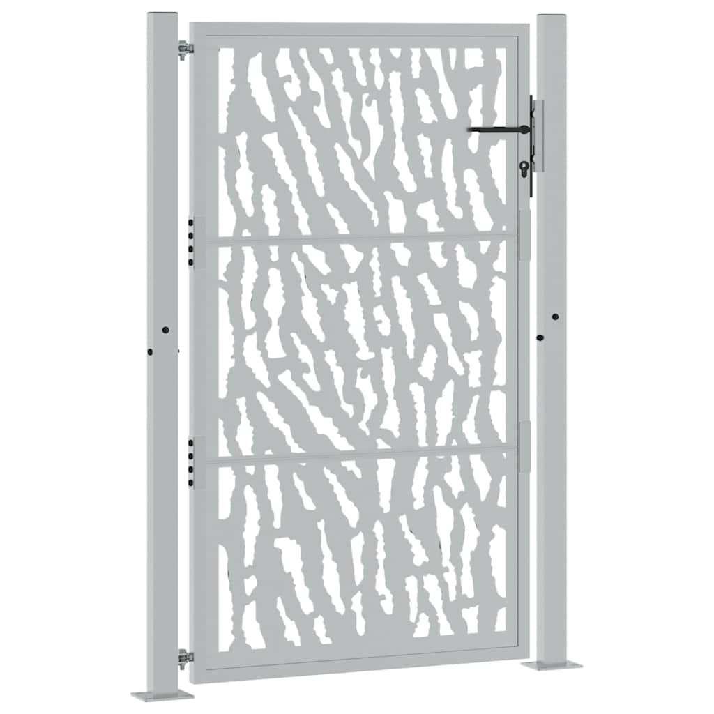 vidaXL Brama ogrodowa 100x150 cm Stal nierdzewna Wzór śladu