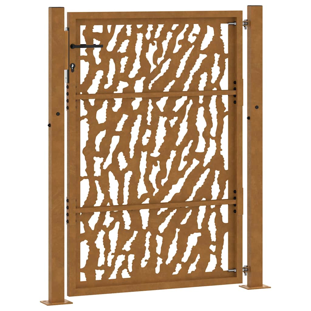 vidaXL Brama ogrodowa 100x150 cm Stal nierdzewna Wzór śladu