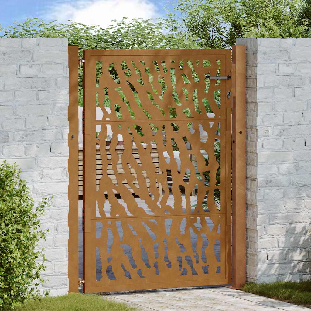 vidaXL Brama ogrodowa 100x150 cm Stal nierdzewna Wzór śladu
