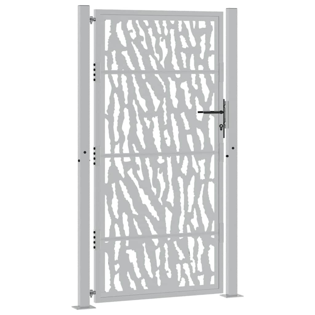 vidaXL Brama ogrodowa 100x175 cm Stal nierdzewna Wzór śladu