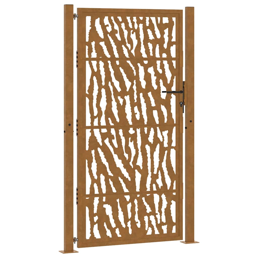 vidaXL Brama ogrodowa 100x200 cm Stal nierdzewna Wzór śladu