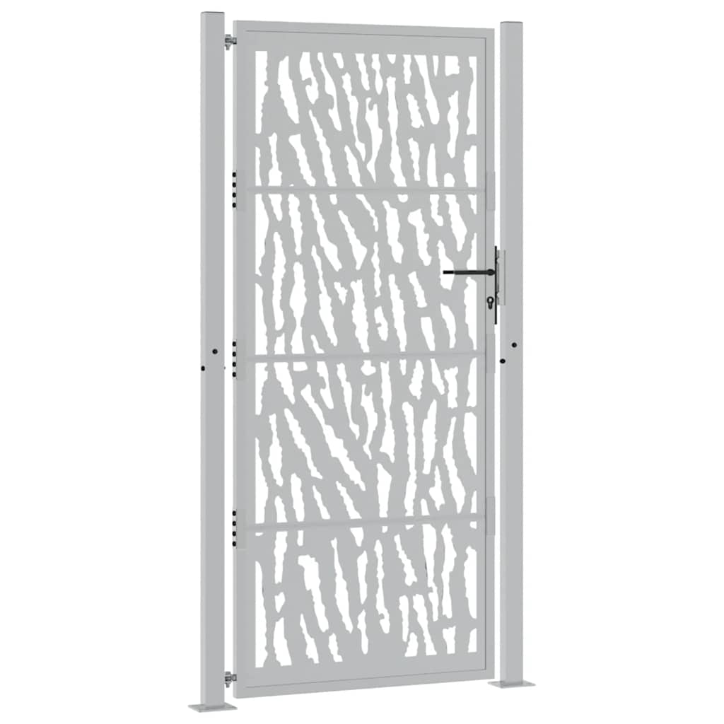 vidaXL Brama ogrodowa 100x200 cm Stal nierdzewna Wzór śladu